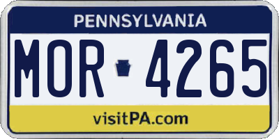 PA license plate MOR4265