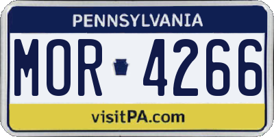 PA license plate MOR4266
