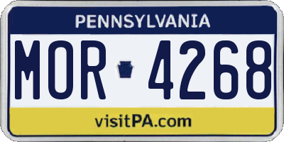 PA license plate MOR4268