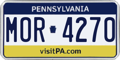 PA license plate MOR4270