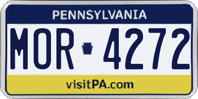 PA license plate MOR4272