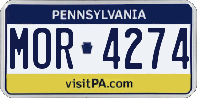 PA license plate MOR4274
