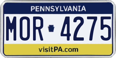 PA license plate MOR4275