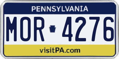 PA license plate MOR4276