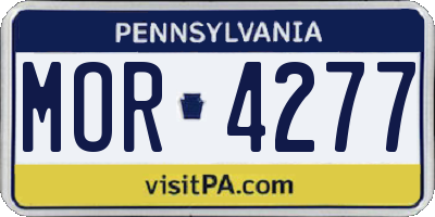 PA license plate MOR4277