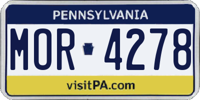 PA license plate MOR4278
