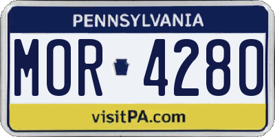 PA license plate MOR4280