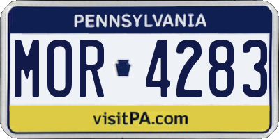 PA license plate MOR4283