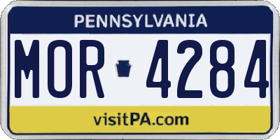 PA license plate MOR4284