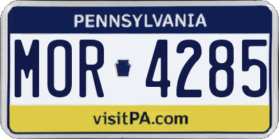 PA license plate MOR4285