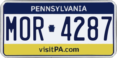 PA license plate MOR4287
