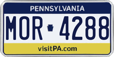 PA license plate MOR4288