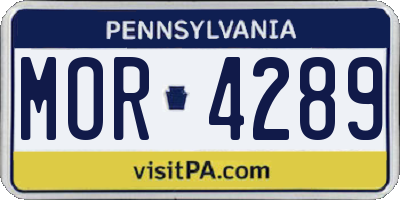 PA license plate MOR4289