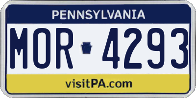 PA license plate MOR4293