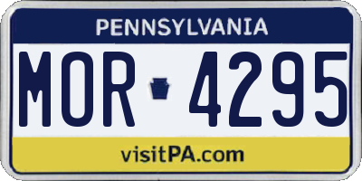PA license plate MOR4295