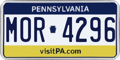 PA license plate MOR4296