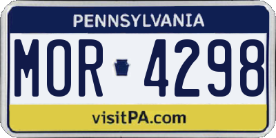 PA license plate MOR4298