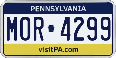 PA license plate MOR4299