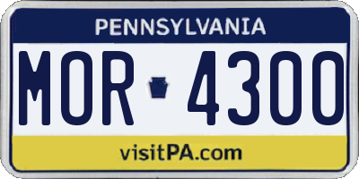 PA license plate MOR4300