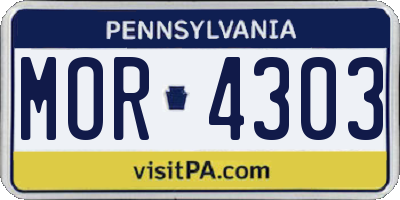 PA license plate MOR4303