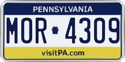 PA license plate MOR4309