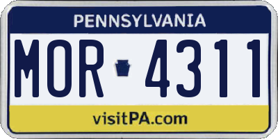 PA license plate MOR4311