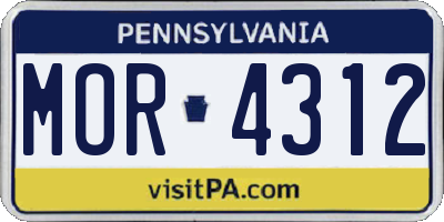 PA license plate MOR4312