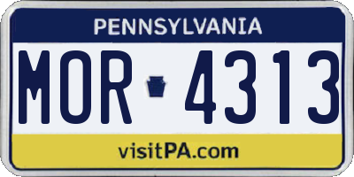 PA license plate MOR4313