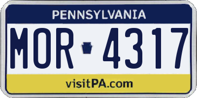 PA license plate MOR4317