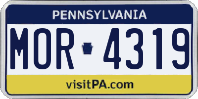 PA license plate MOR4319