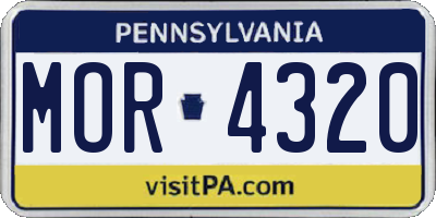 PA license plate MOR4320