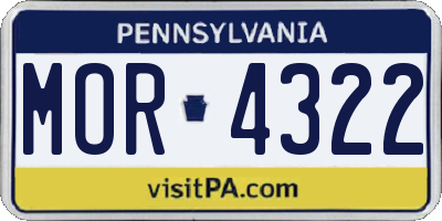 PA license plate MOR4322