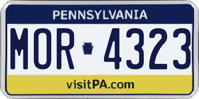 PA license plate MOR4323
