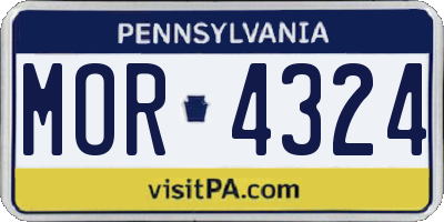 PA license plate MOR4324