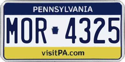PA license plate MOR4325