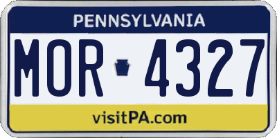 PA license plate MOR4327
