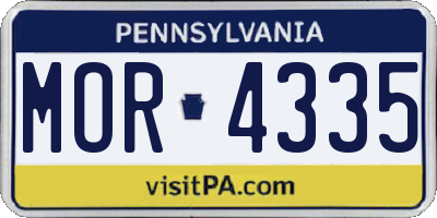 PA license plate MOR4335