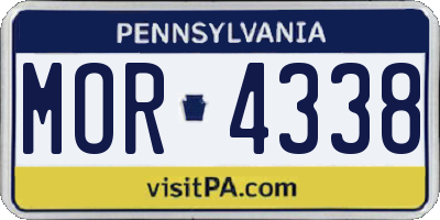 PA license plate MOR4338