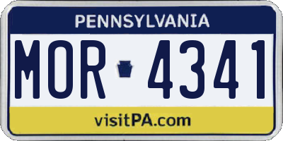 PA license plate MOR4341