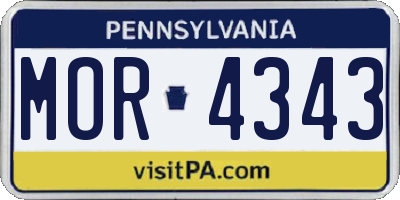 PA license plate MOR4343