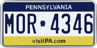 PA license plate MOR4346