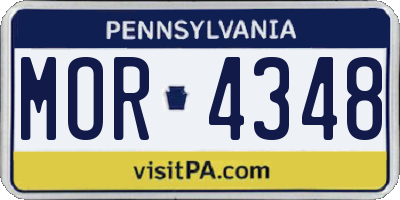 PA license plate MOR4348