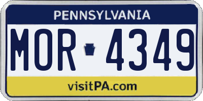 PA license plate MOR4349