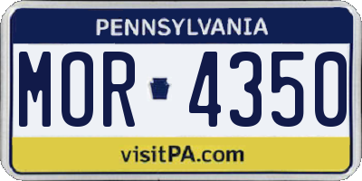 PA license plate MOR4350