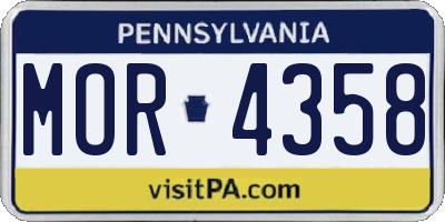 PA license plate MOR4358