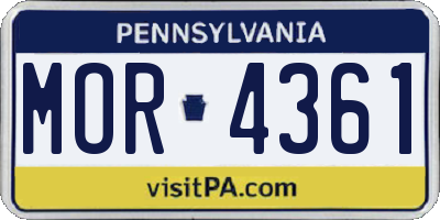 PA license plate MOR4361