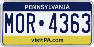 PA license plate MOR4363