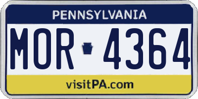 PA license plate MOR4364