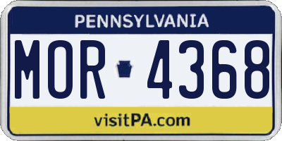 PA license plate MOR4368
