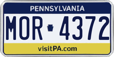 PA license plate MOR4372